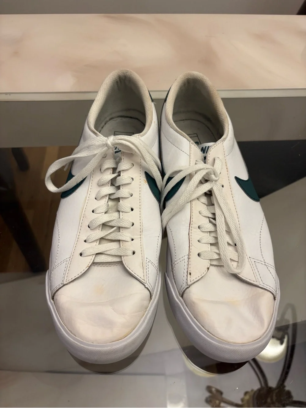Size 10.5 - Nike Court Royale 2 Low White Dark Teal Green
